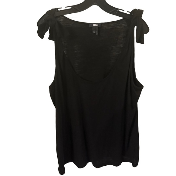 PAIGE Women's Black Gala Tank,  Bow Tie Straps Size XL - Picture 2 of 9
